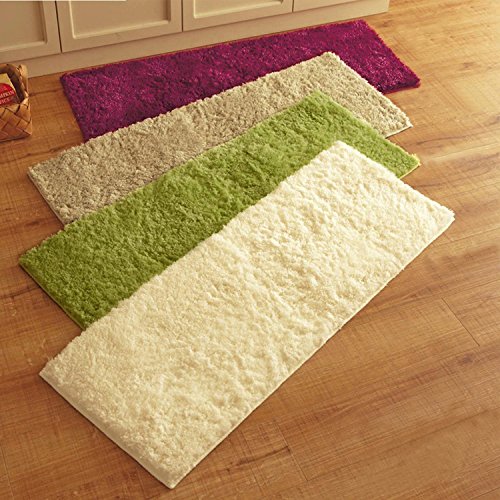 Alfombra antideslizante de cachemira sintética de color puro para el pie de cama de dormitorio