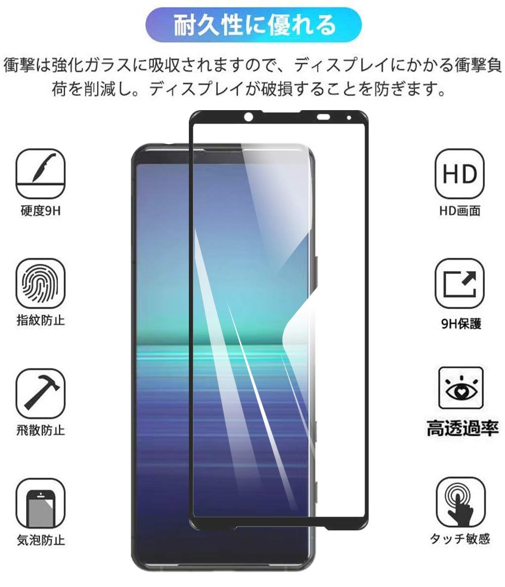 傷少XPERIA 5 II SOG02(P)液晶保護ガラス付 SIMロック解除済 orion-sotre_286-blue-3d-bk