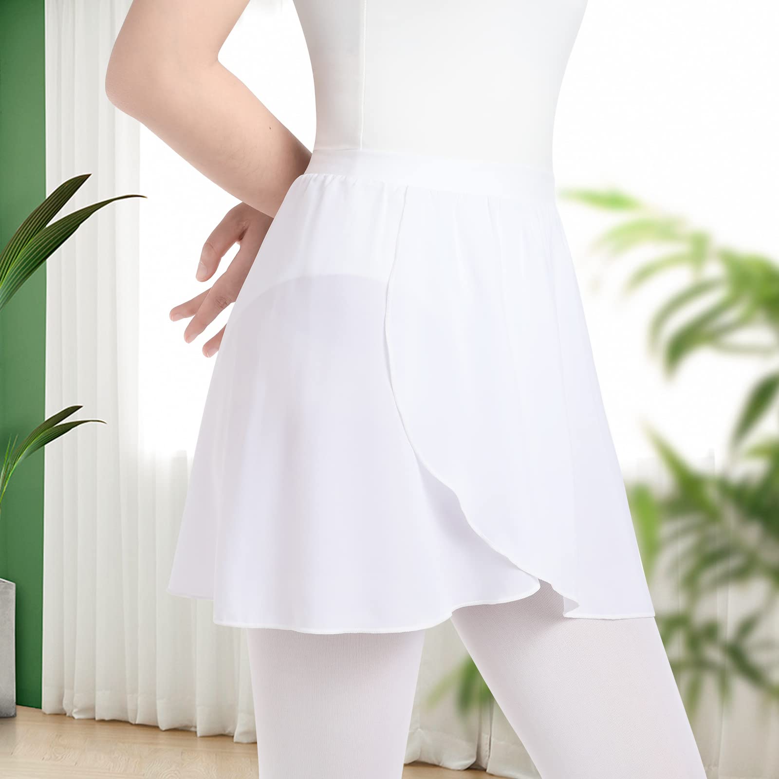 Soudittur Falda de Abrigo la Ballet Danza Pull On Gasa Falda de Baile con Cintura Elástica para Niña Mujer