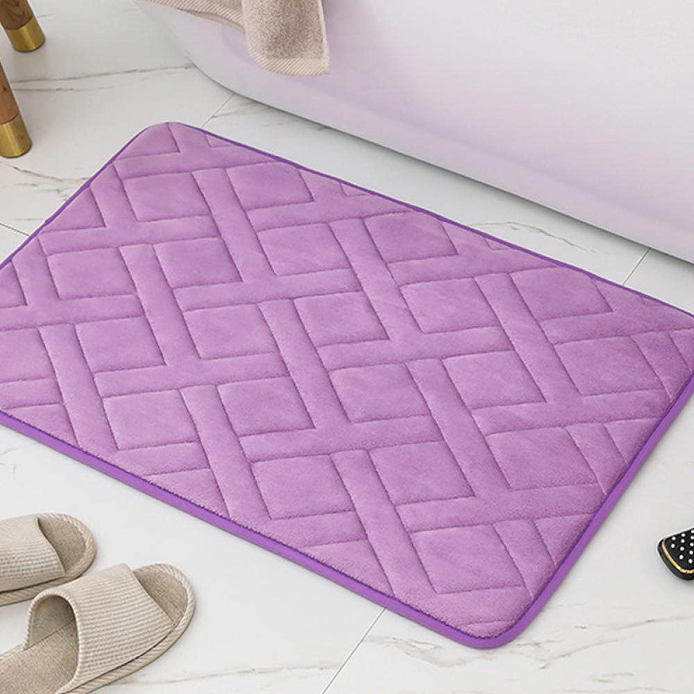Tappetini antiscivolo in memory foam per bagno e WC, tappeto assorbente per soggiorno e camera da letto, viola chiaro, 90 x 400 cm
