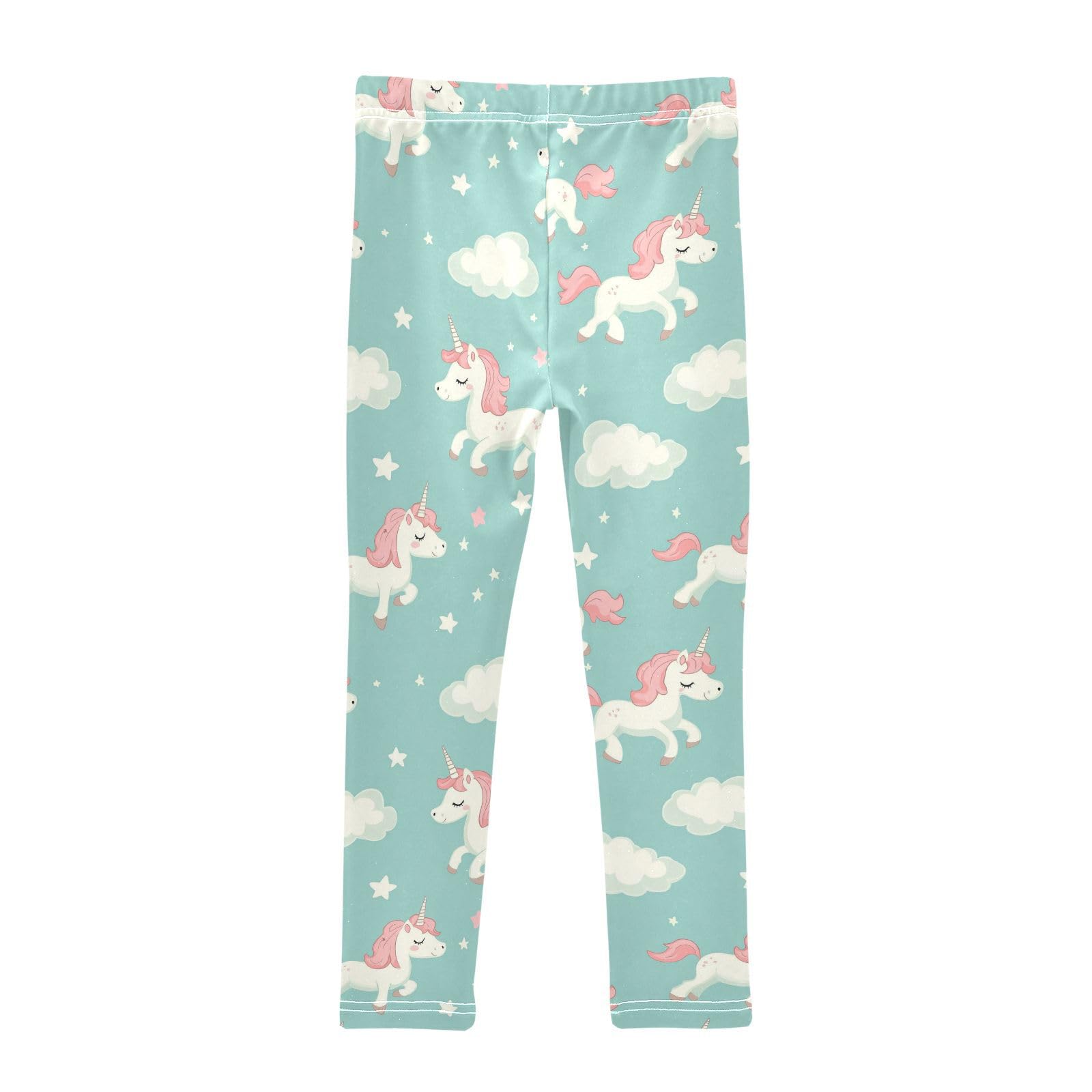 Cartoon Unicorns Girls' Leggings Toddler Doodles Cute Kids Yoga Pants Dance Active Tights 7-8T Multi