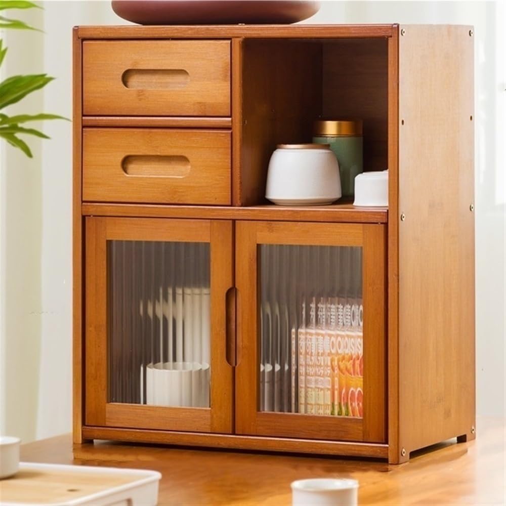 BHGFYXBS Kitchen Sto Cabinet With 2 Ders Countertop Pantry For Kitchen Tabletop Natural H 24.8" X 9" X 19.3" Space Saving Solut,Brown-16.5 * 9 * 19.3In,Brown-16.5 * 9 * 19.3in