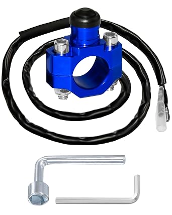 Belinous Motorcycle Engine Kill Switch, Universal Stop Start Switch, Blue