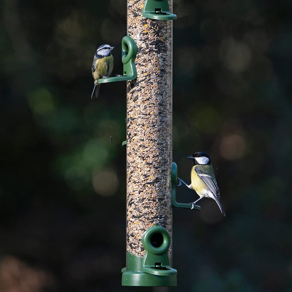 Bird Feeders For Small Birds - Jacobi Jayne® flo™ Classic Green Large Easy-clean Bird Feeder For Seeds - Bird Seed Feeders Hanging Wire Included - Bird Seed Feeder For Garden Birds — view 4