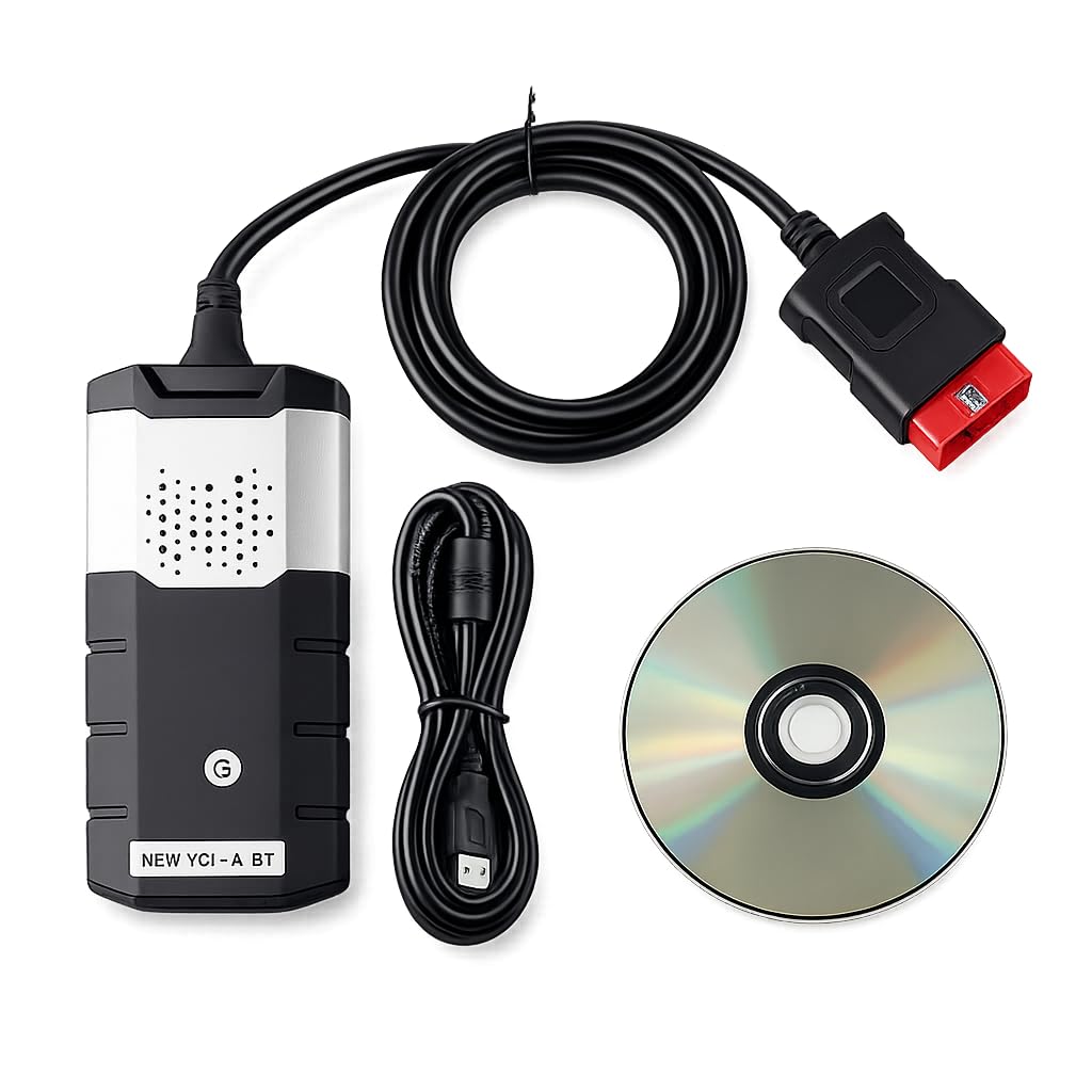 Skaner diagnostyczny OBD2 DS150E Bluetooth do samochodów osobowych i ciężarowych 12 V/24 V | OBDII/EOBD Awaryjne Czytnik | Kompatybilny z systemem Windows | VCI Multibrand