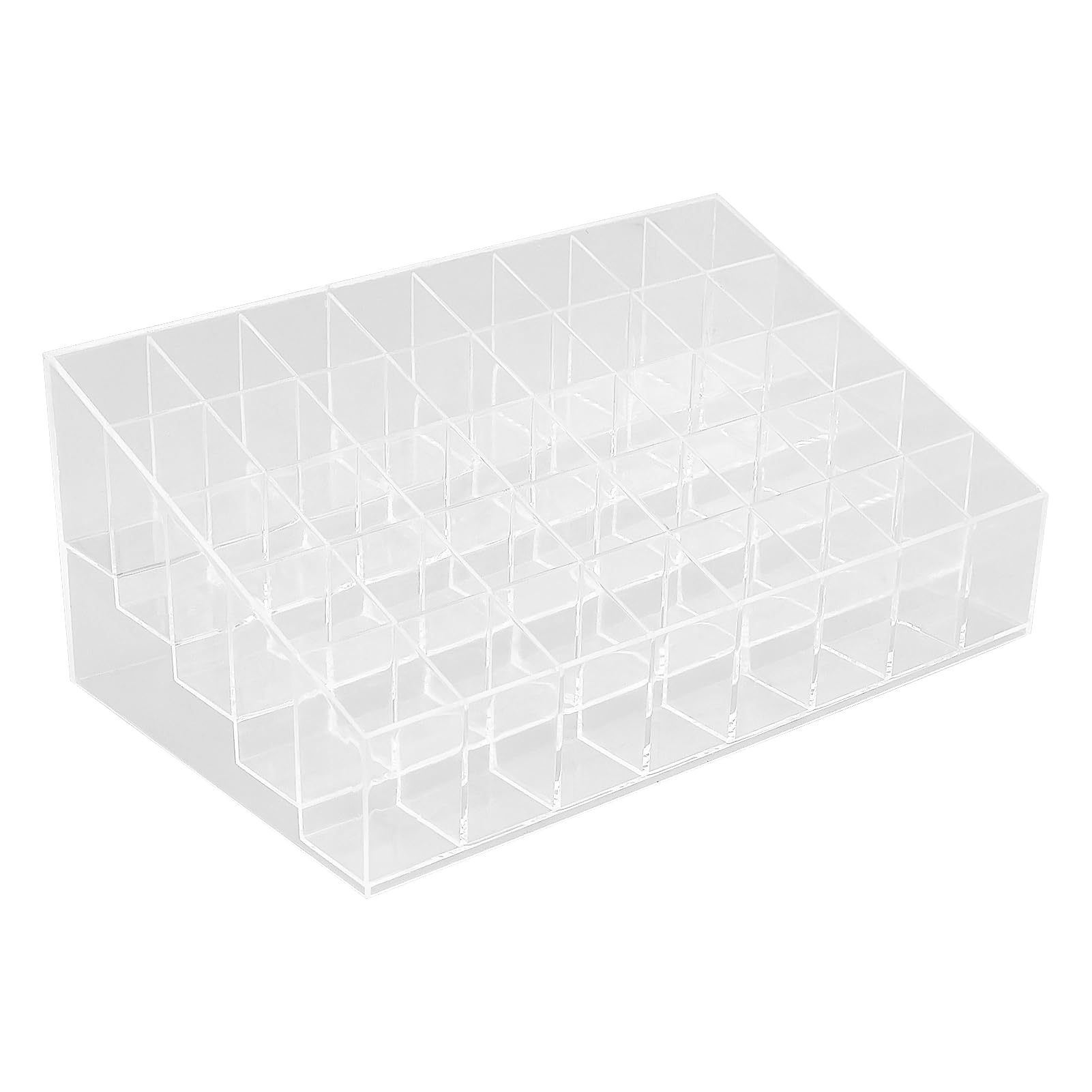 EASYKEENECOM 40 Grids Lipsticks Holder Clear Lip Gloss Storage Organiser Display Stand Makeup Organizer Acrylic Display Rack for Lipstick Tubes