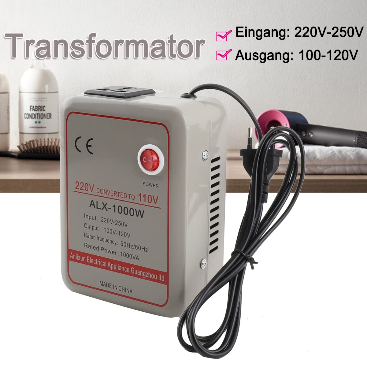 Wandler Konverter Transformer Spannungswandler Transformator 220V-250V auf 100V-120V Wandler Umwandler Converter,Step Down Konverter Transformer(1000W)