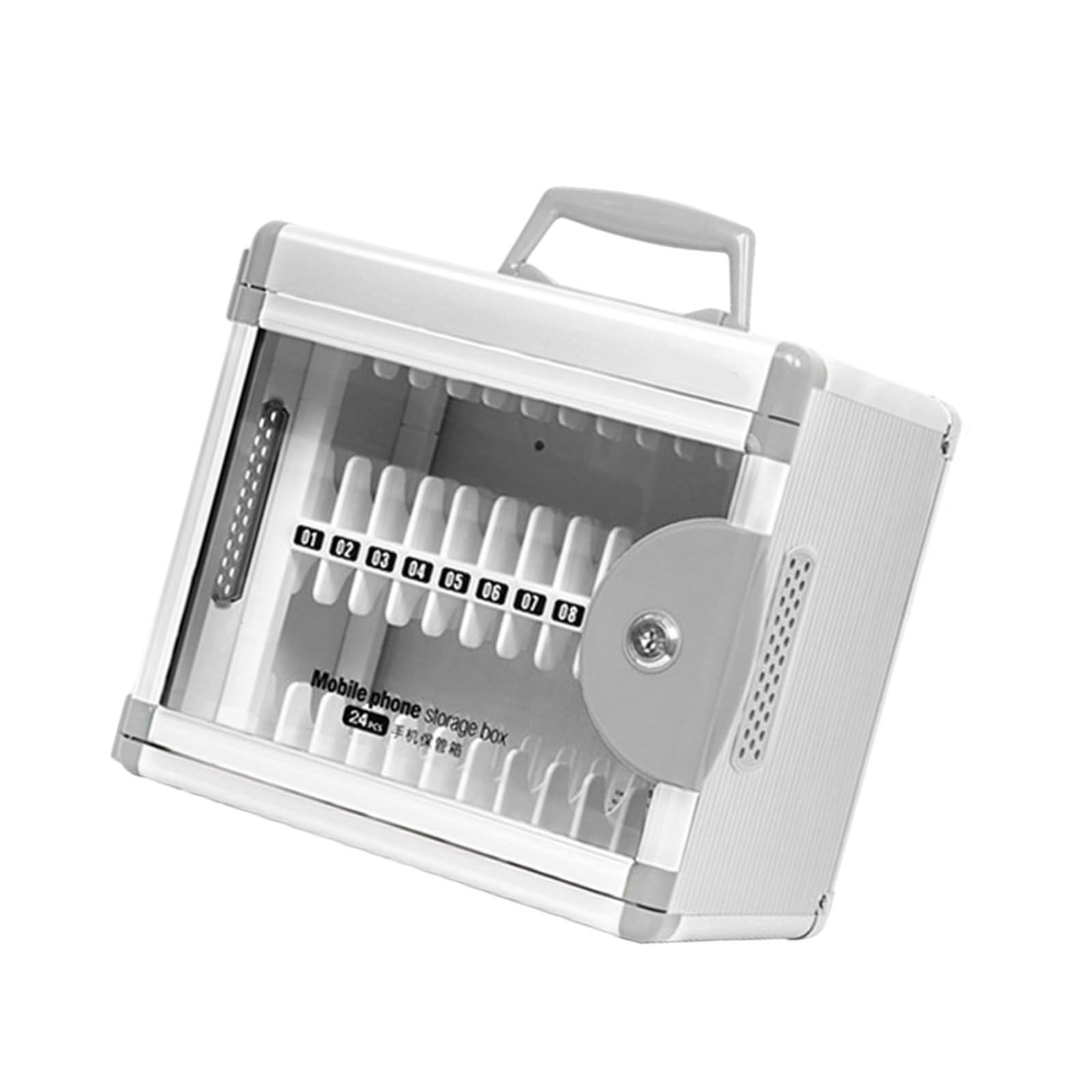 Contenedor de Almacenamiento de teléfono de Metal de 24 Compartimentos con Llaves para escuelas, instituciones, áreas públicas, Estructura de Almacenamiento de Dispositivos para Estudiantes