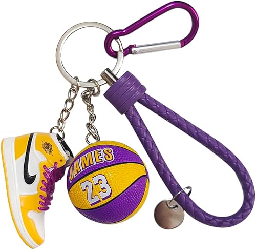 Llavero de zapatillas, mini llaveros de baloncesto 3D para hombres, mujeres y niños, llaveros deportivos de moda, regalo para fanáticos del deporte