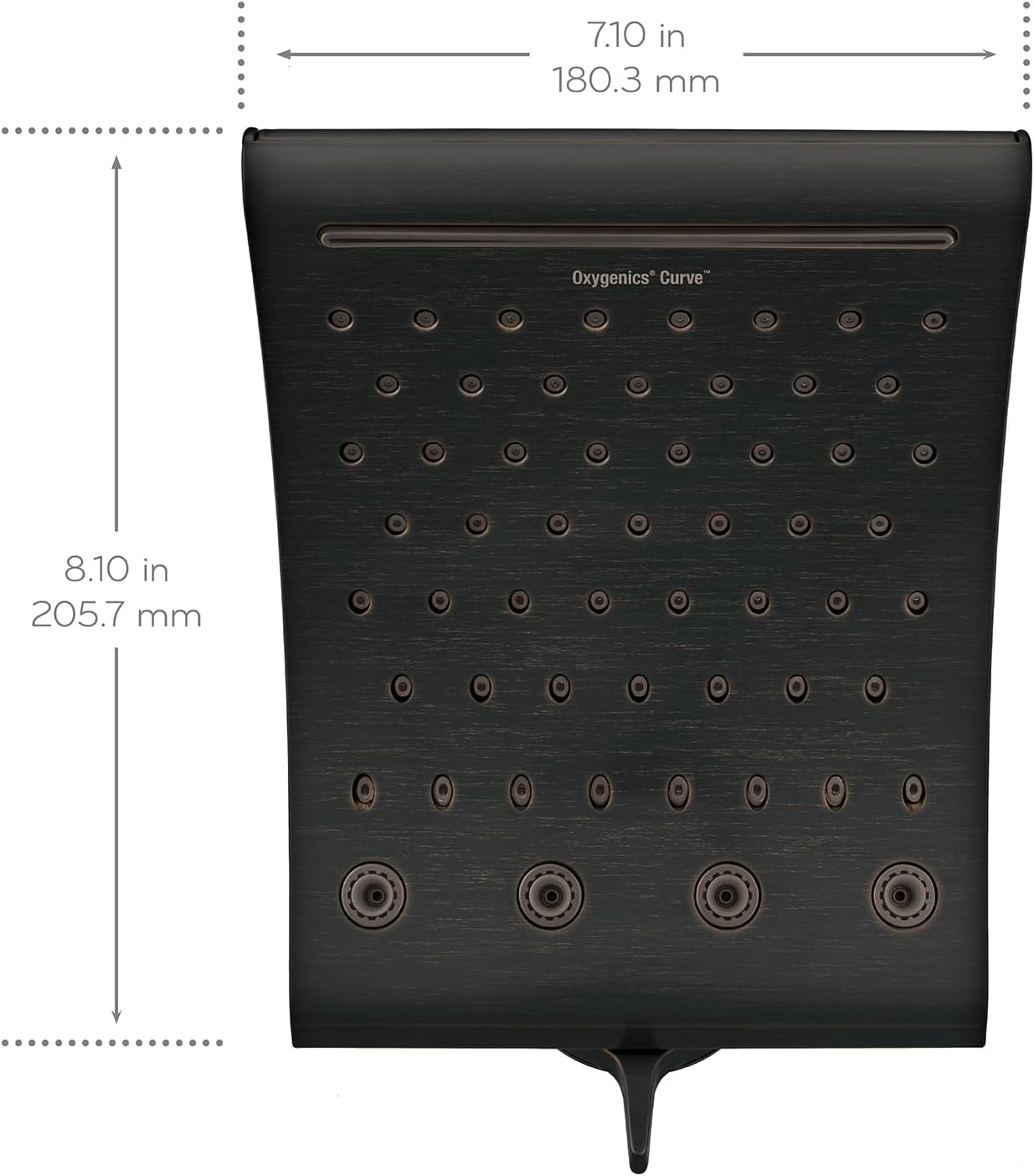 Oxygenics Curve 3-Setting Oil Rubbed Bronze Rain Shower Head