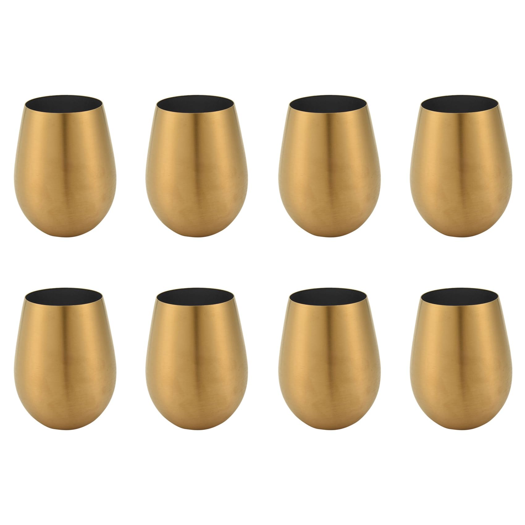 Aundhegrtt 8X 500Ml Beer Wine Cup Beer Tumbler Cocktail Juice Milk Cup Metal Drinking Mug Gold