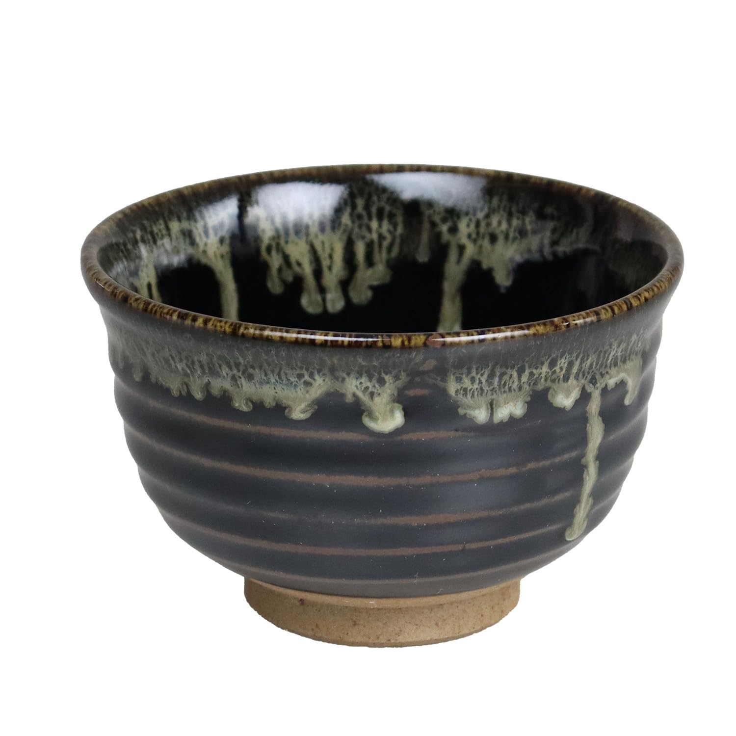 Arita Ware Matcha Bowl Tenmoku Nagashi Porcelain Chawan 5in Japan