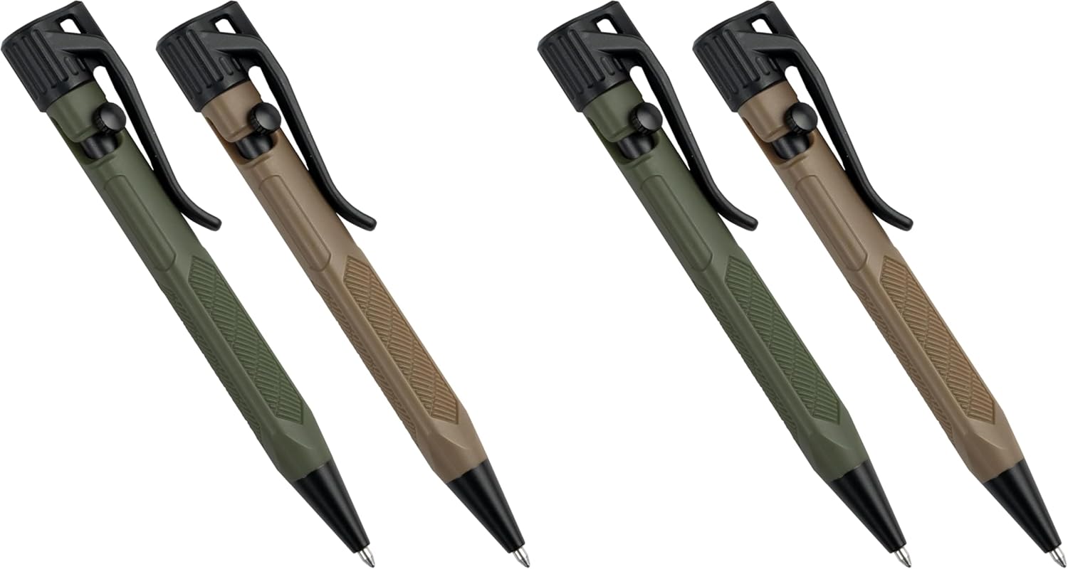Rite in the Rain Weatherproof Olive Drab and Flat Dark Earth Mini Bolt-Action Pens - Black Ink, 2 Count (No. TAC20) (Pack of 2)