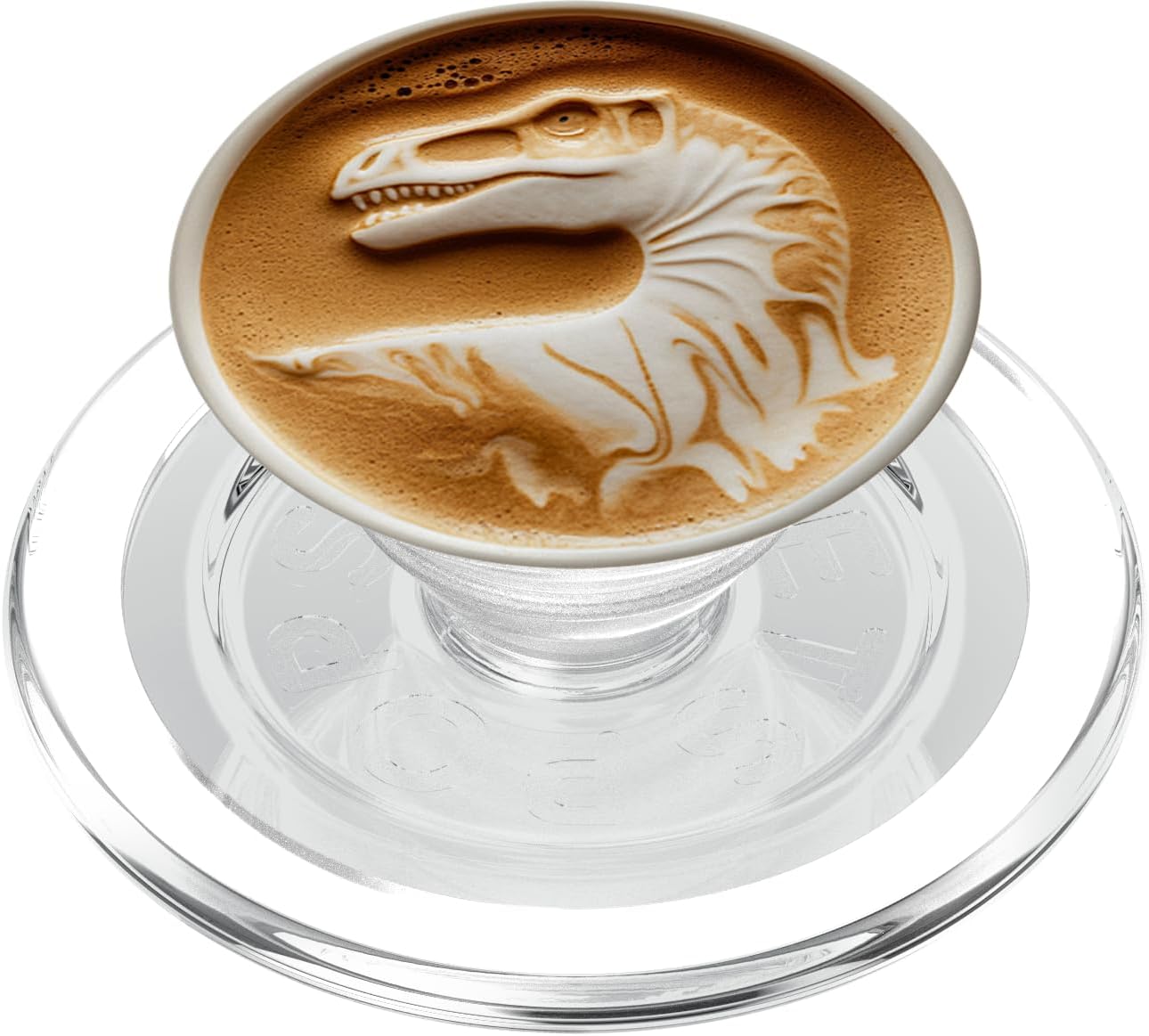 Coffee Latte Art Dinosaur PopSockets PopGrip for MagSafe