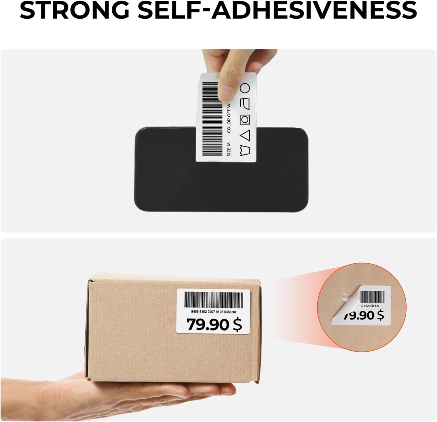 MUNBYN 3x2 Inch White Thermal Labels, Thermal Sticker Labels for Price, Barcode, Mailing, Name, 500 Sheets/1 Roll - Image 3