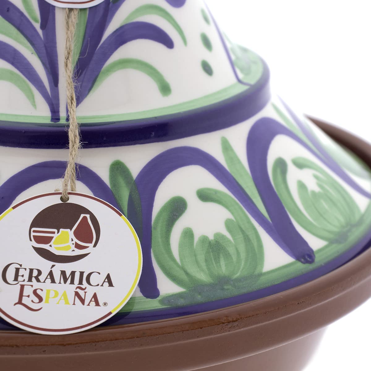 Tajine In Ceramica Spagnola - Tradizionale Marocchino Per Forno E Fuochi, 27x27x23 Cm - Foto 3