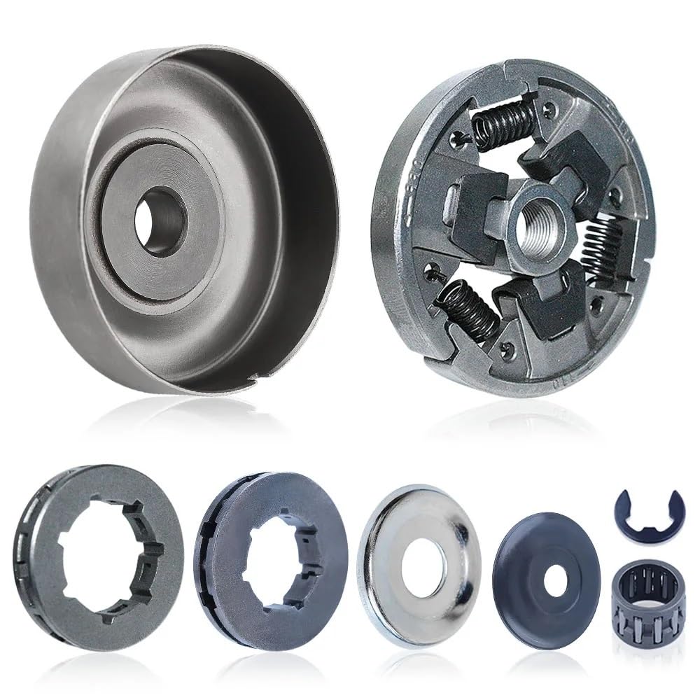Kit de piñón de llanta de tambor de embrague apto for motosierra S 026 MS260 024 MS240 con rodamiento de agujas 11211602051 11211602050