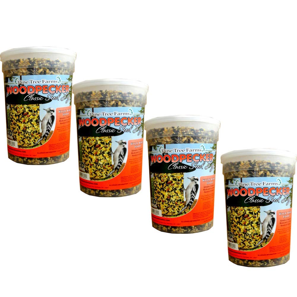 Pine Tree Farms Woodpecker Classic Seed Log, (76-Oz, 4 Pack)