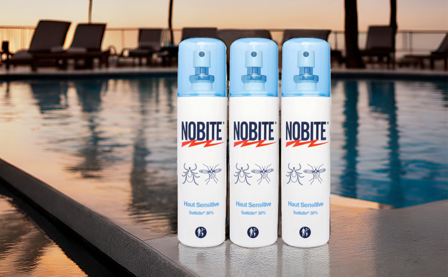 NOBITE Pelle Sensibile 3x100ml – Spray Antizanzare Bambini Icaridina 30%