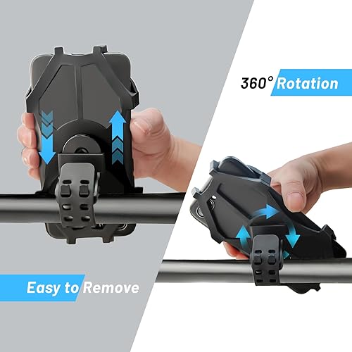 Miniatura 2 de Soporte desmontable para teléfono de bicicleta, ajuste de rotación de 360 grados, adecuado para teléfonos inteligentes de 4 a 6.5 pulgadas,