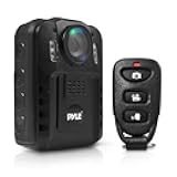 Pyle Premium Portable Body Camera - Wireless Wearable Camera, Person Worn Camera, Compact & Portable HD Body Camera, IR Night Vision, Built-in Rechargeable Battery, LCD Display, 16GB Memory PPBCM9