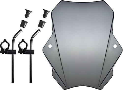 Miniatura 6 de FATECIM Parabrisas de motocicleta de humo de 15.5 pulgadas, deflector de viento universal para Harley Davidson Honda Kawasaki Suzuki Triumph Yamaha