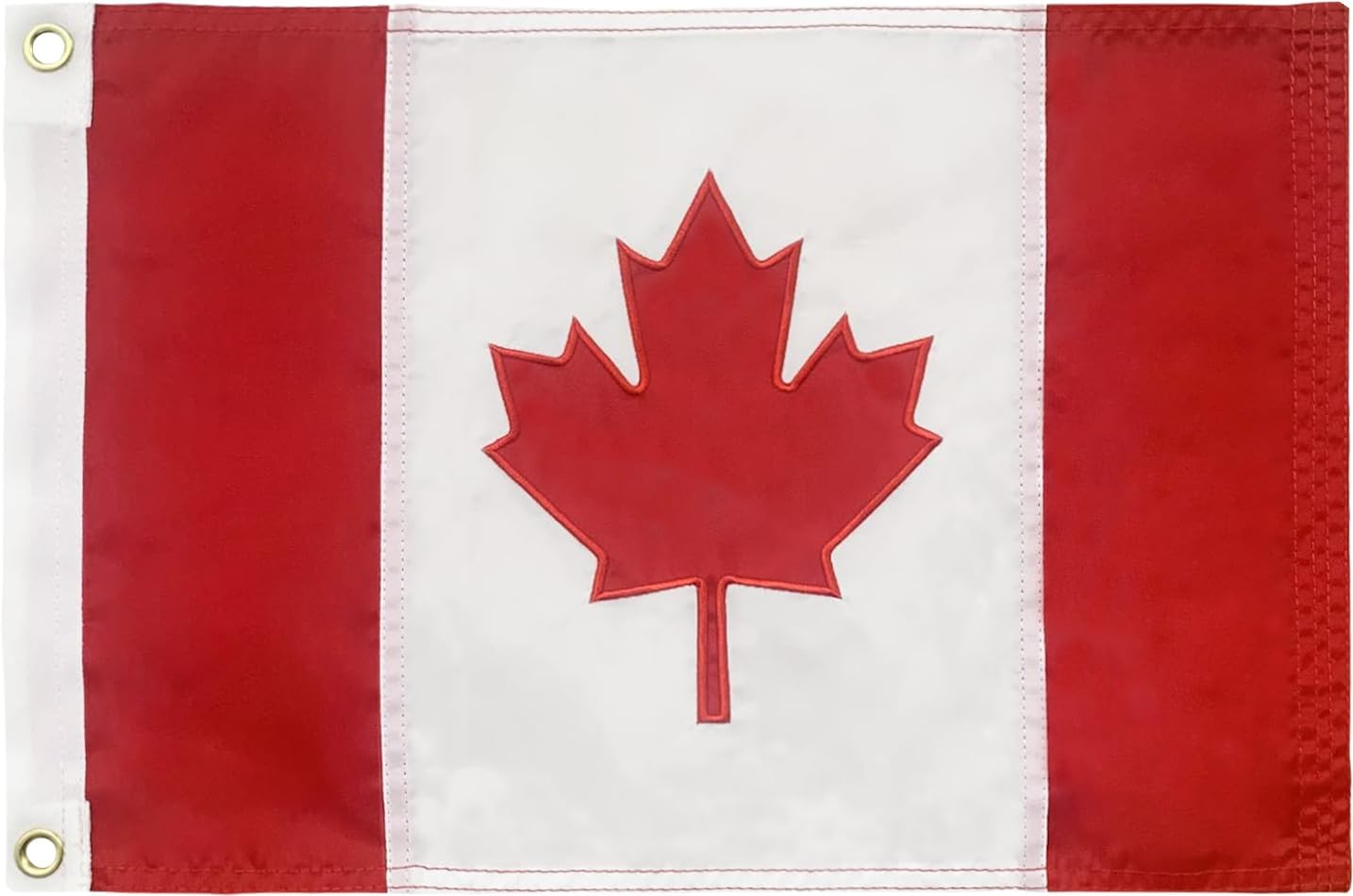 AZCOVER Canada Flag, 12x18 Inch Canadian Boat Flag Outdoor USA, Embroidered Canada Flags with 2 Brass Grommets, Heavy Duty Polyester Canadian National Flags Small