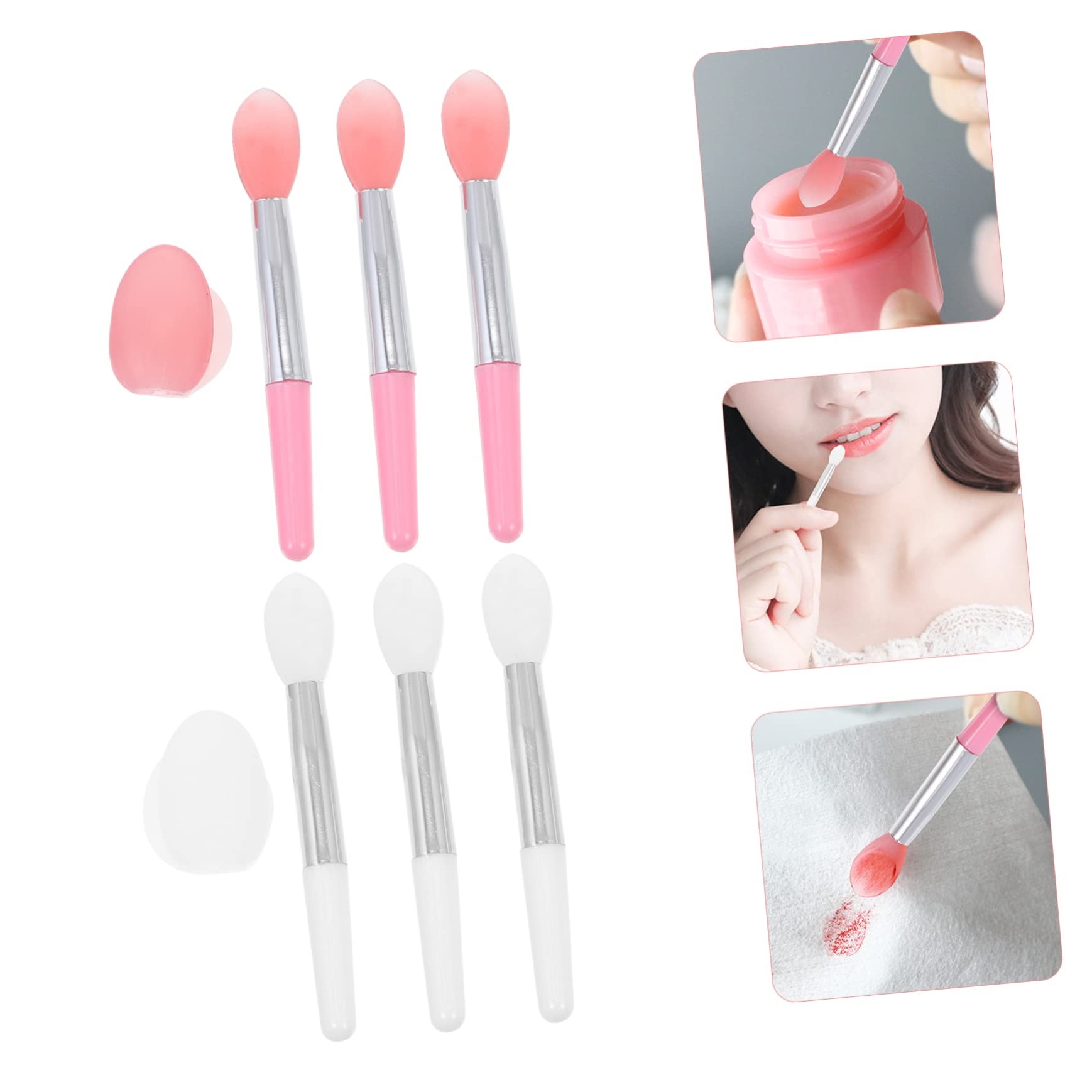 Didiseaon 8 Pcs Lip Mask Lipstick Applicators Set Silicone Lip Brush Lip Mask Brush Luxury Beauty Tool Kit Present
