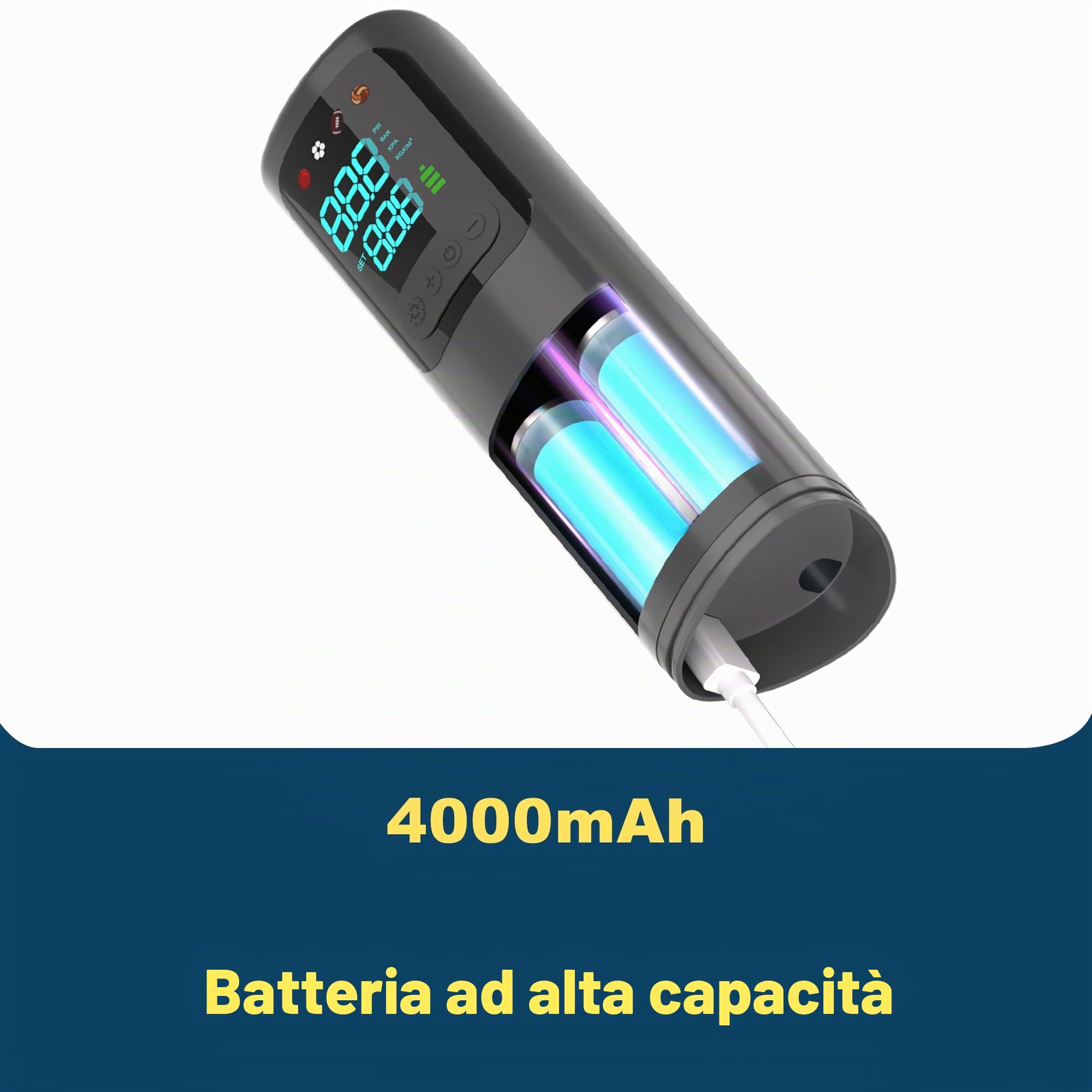 DDUO Pompa a Palloncino Portatile, Kit Pompa ad Aria Con Ago, Ugello, Tubo di Estensione per Pallacanestro, Calcio, Pallavolo, Rugby, Esercizio, Palloncini Gonfiabili
