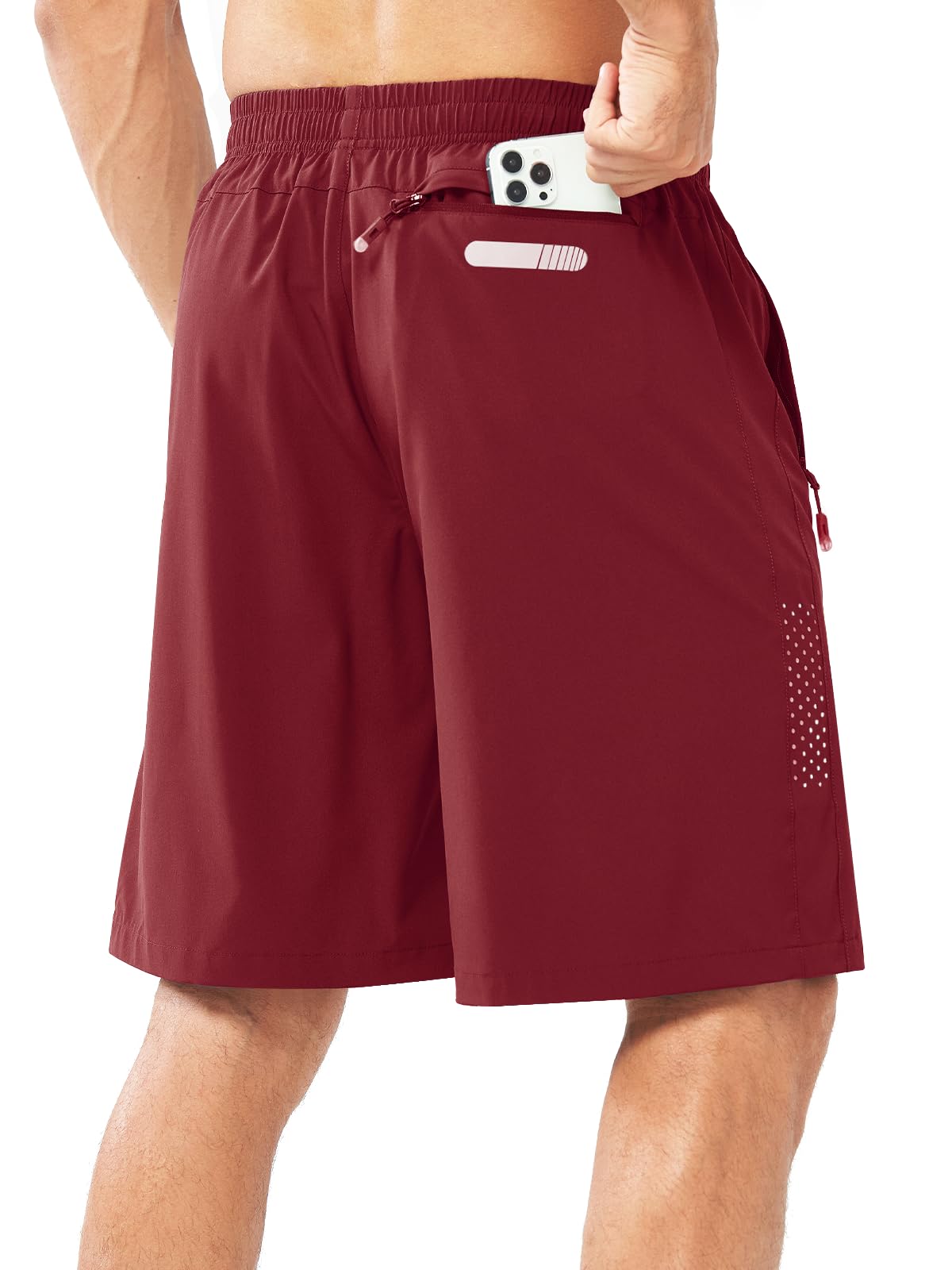NORTHYARD Sportliche Laufshorts für Herren, schnelltrocknend, Workout-Shorts, 17,8 cm/12,7 cm/22,9 cm, leicht, Sport, Fitnessstudio, Basketball, Tennis, Wandern, Weinrot, Mittel