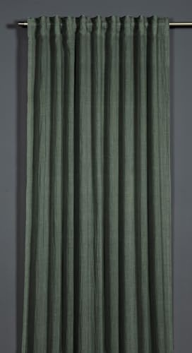 Rideau prêt à poser vert 135x245 cm à structure coton - 2