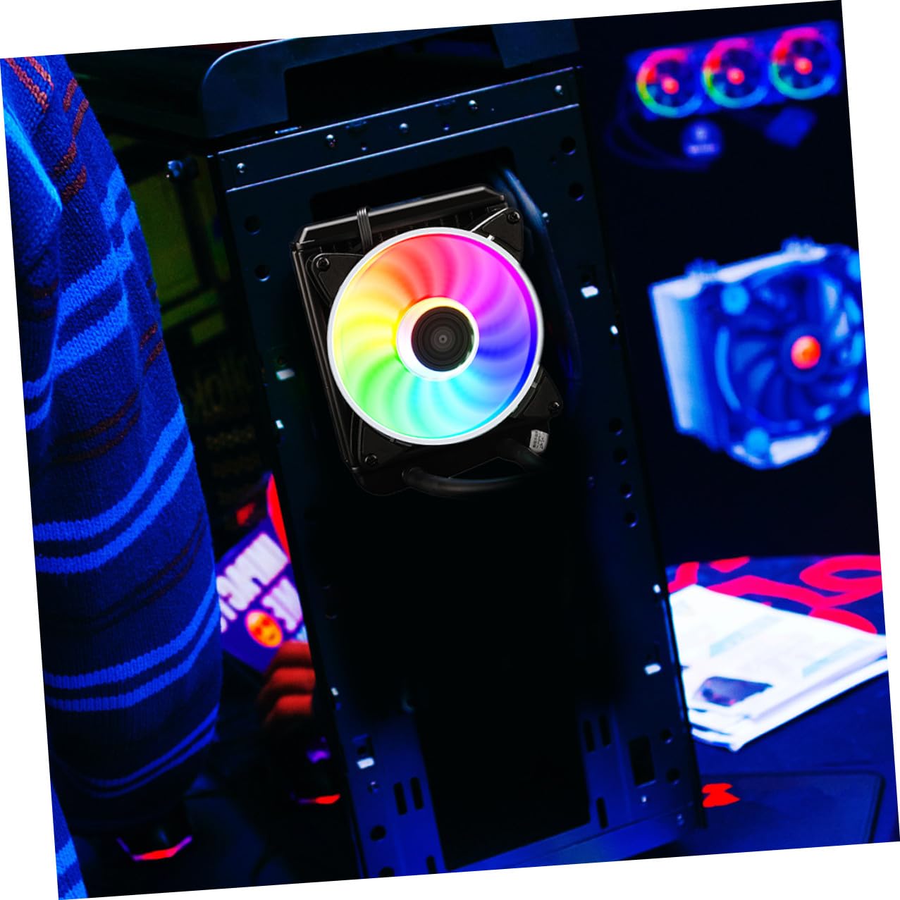 CPU Radiator Liquid Cooler System with 120mm RGB Fan, Integrated Water Cooling Heat Sink for Gaming Desktop Pcs, High Performance CPU Cooling Solution for Overclocking