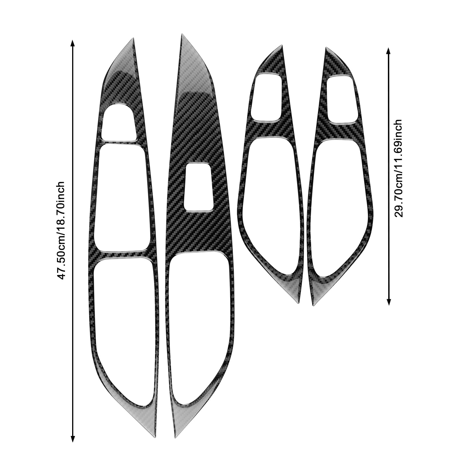 KUNGKIC Für Seat Leon MK3 2013-2020 Innentür Auto Bedienfeld Fensterglas Hebe Schalter Konsole Abdeckung Kohlefaser Aufkleber Dekorative Innenbereich Zubehör,Geschenk (Schwarz)