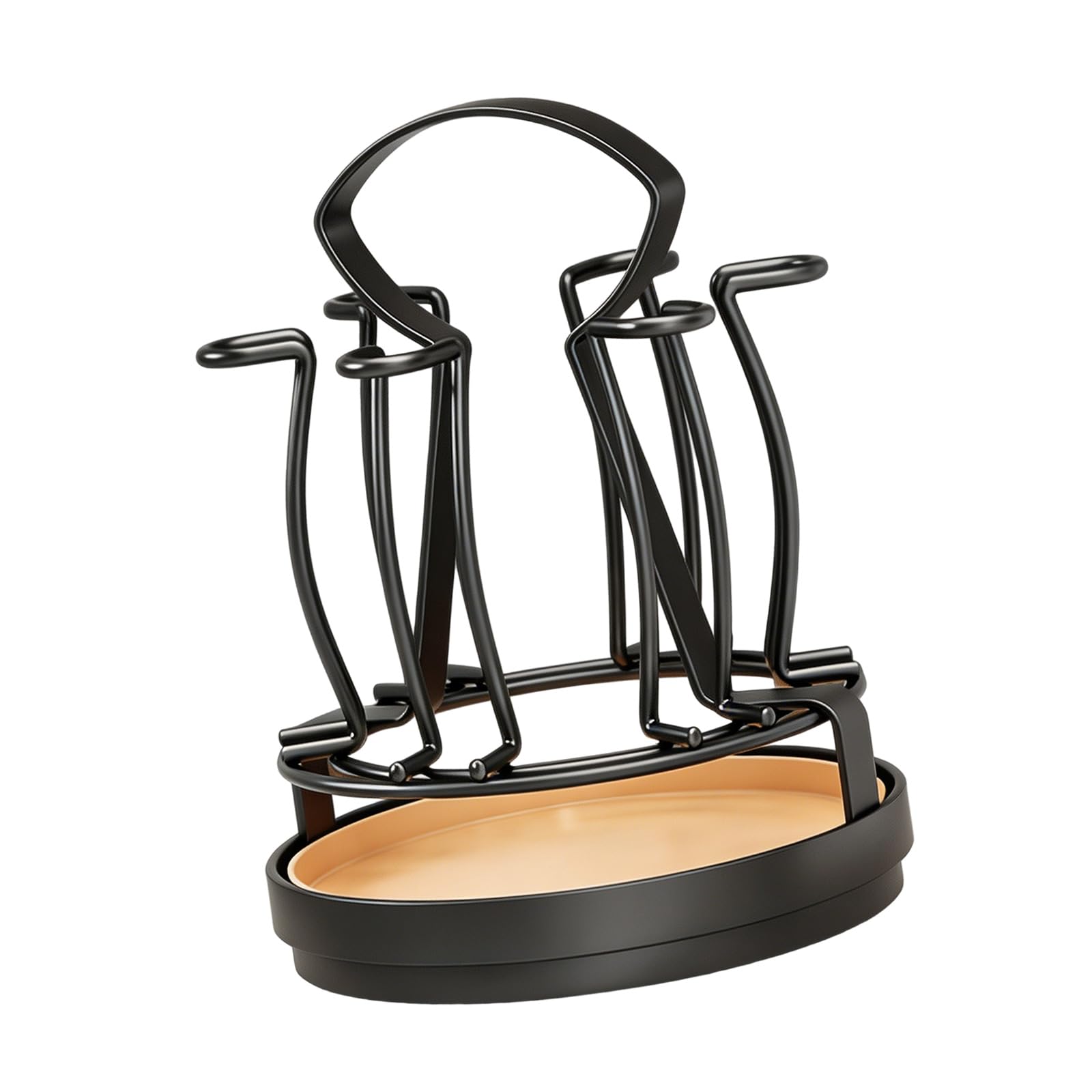 Piceioep Rustics Iron Cup Organizers with Sturdy Base for Stable Rotation for Kitchen Dining Room Decoration Drops Drying Cup Rack