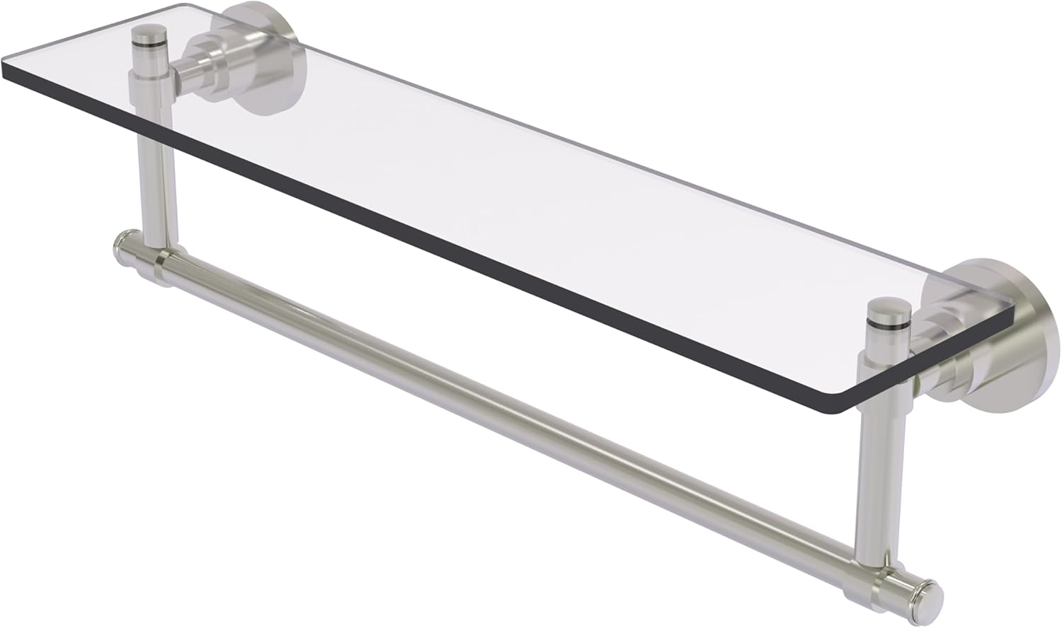 Allied Brass Washington Square Collection Glass Vanity Shelf with Integrated Towel Bar