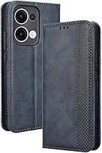 HAOYE Leather Case for Oppo Reno 13 (Reno13) 5G, Premium PU/TPU Folio Protective Mobile Phone Case, Flip Case Cover with Stand Function and Card Slots, Blue