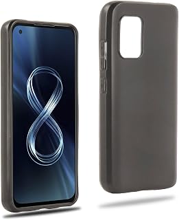 REY Black Silicone TPU Case for ASUS Zenfone 8, Mobile Phone Case Premium Scratch-Resistant TPU Transparent Protective Case, Ultra Thin 0.33 mm