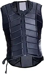 menolana Colete equestre profissional acolchoado colete de equitação preto protetor de zíper colete de engrenagem