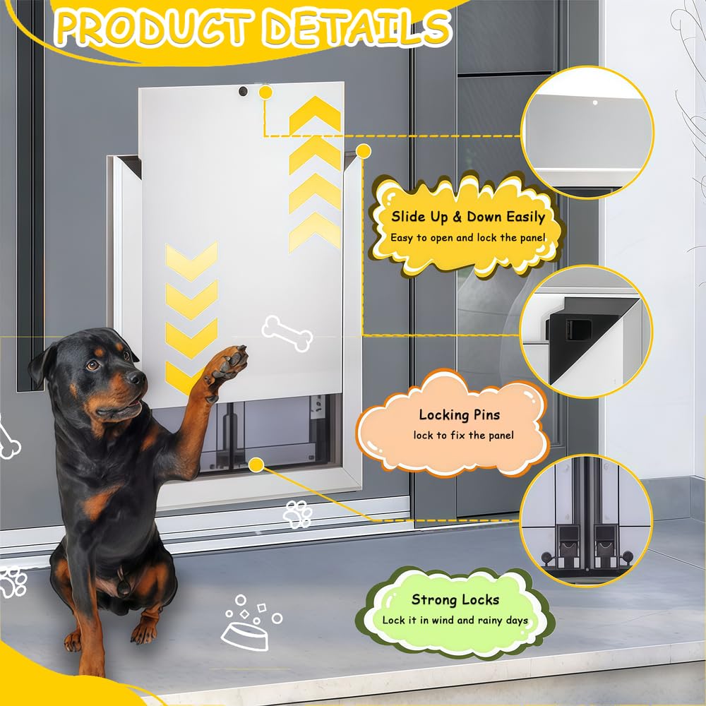 Hundeklappe Aus Aluminium Mit Paneelen, Robuste HundetüR Mit Automatisch SchließEnden Magnetklappen, Einschiebbares Paneel Und 4 SicherheitsschlöSser