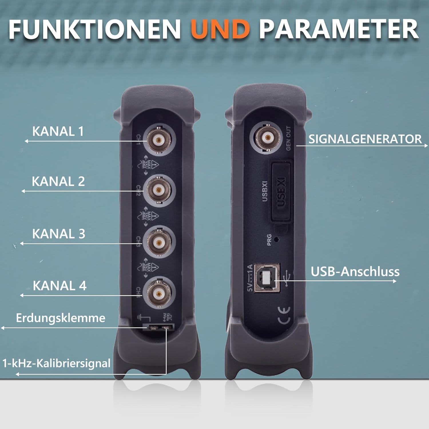 Hantek 6254BD Digitale Oscilloscopio USB Storage Oscilloscope 250MHz 1GSa/s 4 CH Arbitrary Waveform