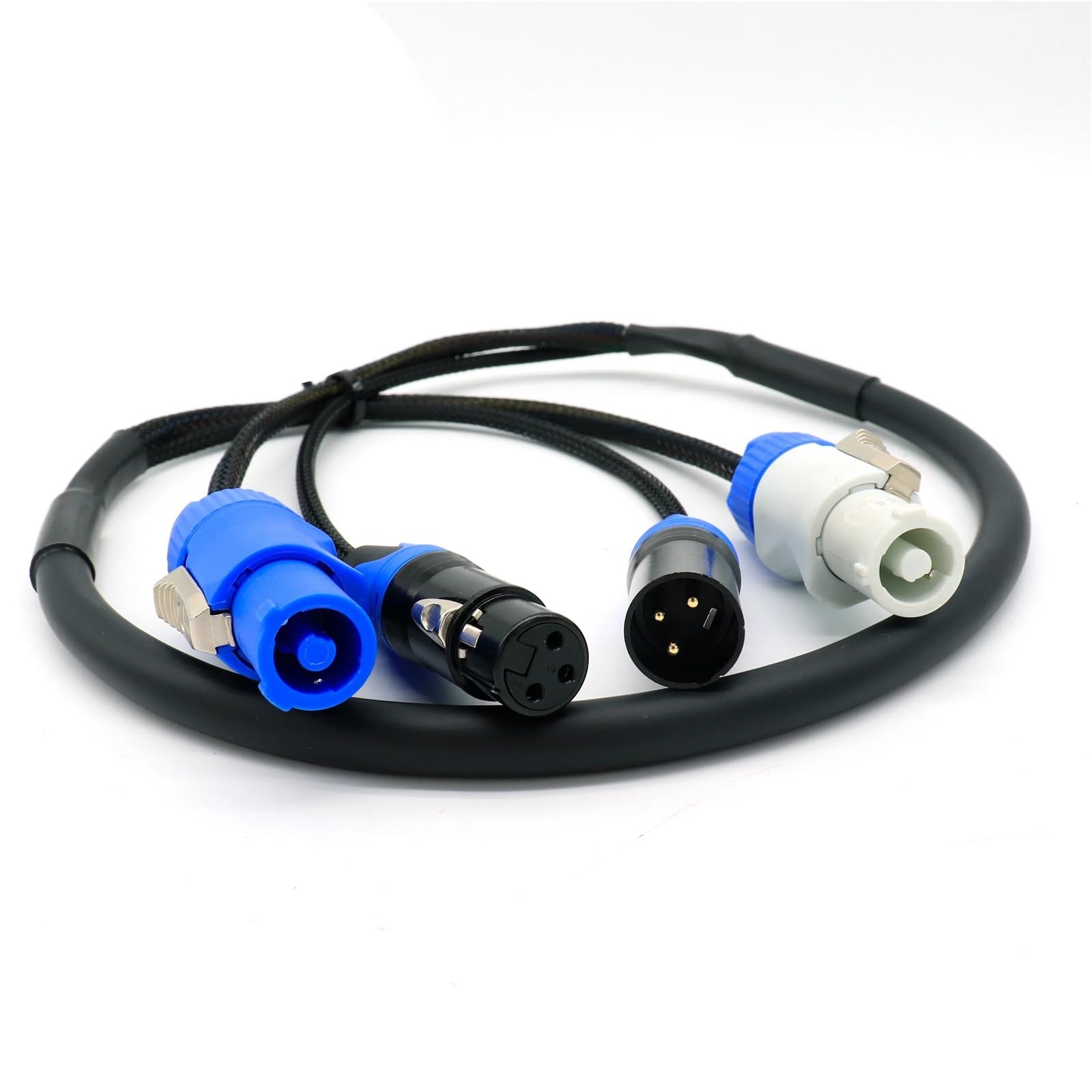 Kabel XLR 2 w 1 (męski/żeński wejście/wyjście) z zasilaniem hybrydowym -1 m, 1,5 m, 2 m, 3 m, 5 m (1 metry)