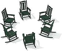 Vista 48 de SERWALL Mecedora de gran tamaño para exteriores, Mecedora de exterior de HDPE, Negra Negro