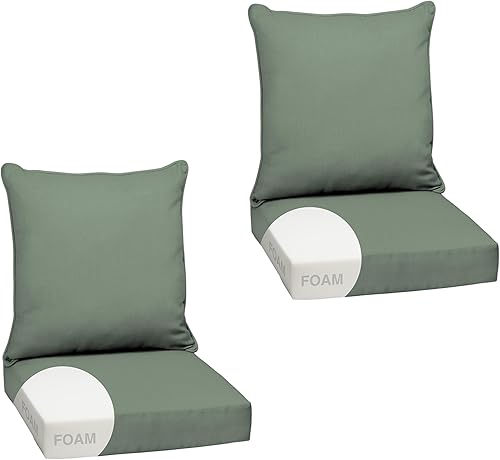 Miniatura 97 de Arden Selections Juego de cojines profundos para exteriores, 24 x 24 pulgadas, resistente al clima, a prueba de lluvia, resistente a la decoloración