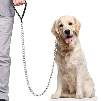 RvPaws Heavy Duty Dog Leash,Metal Dog Leash Dog Chain with Handle for Small & Medium Large Size Dogs (Medium)