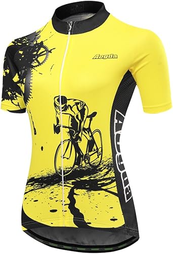 Aogda Camisetas de ciclismo para mujer, camisetas de bicicleta, tops de bicicleta, ropa de ciclismo de manga corta