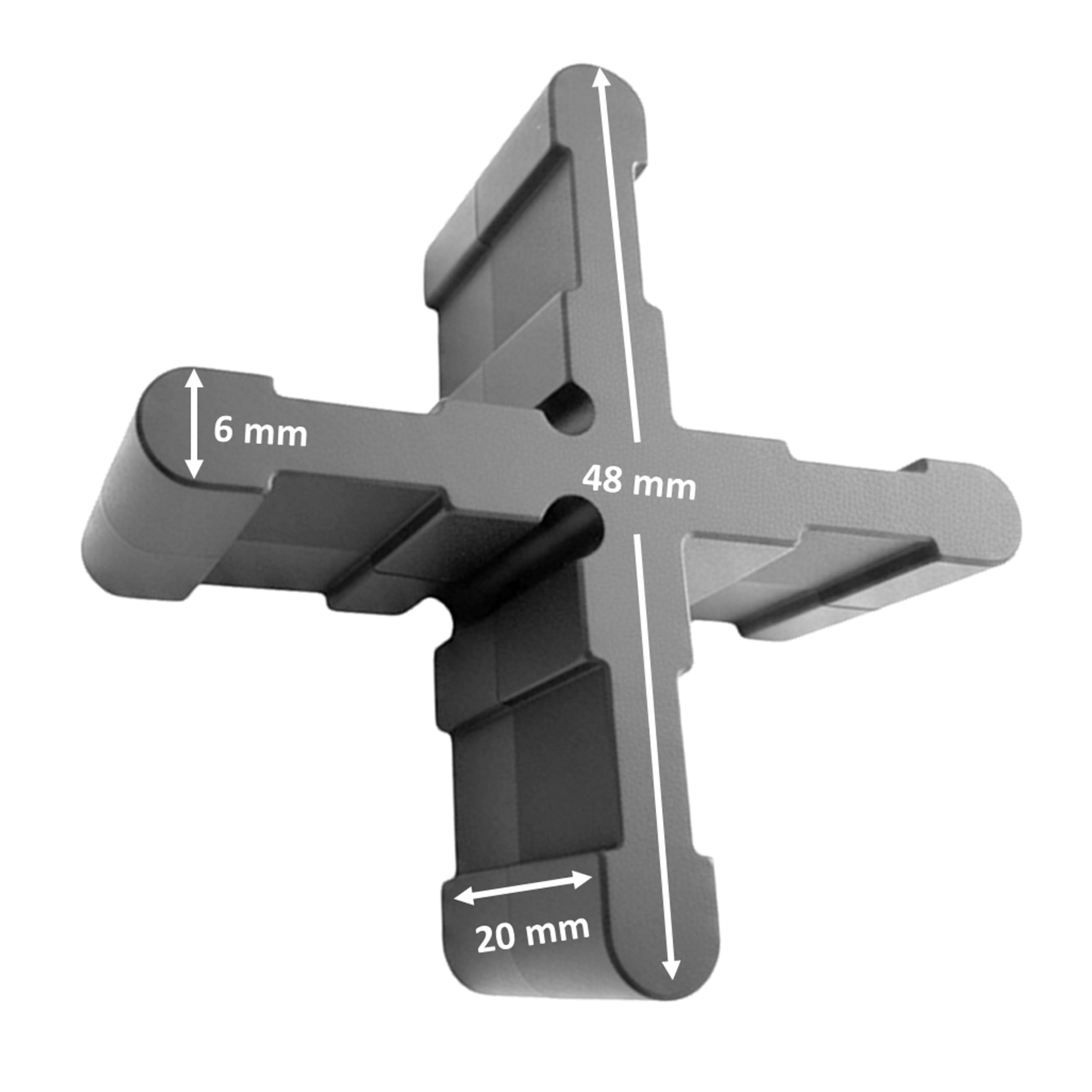 Fugenkreuze für Terrassenplatten 6 mm Fugenbreite Steghöhe 10 mm oder 20 mm, Fugenkreuz auch als T-Stück (300 Stk., 20 mm Höhe)