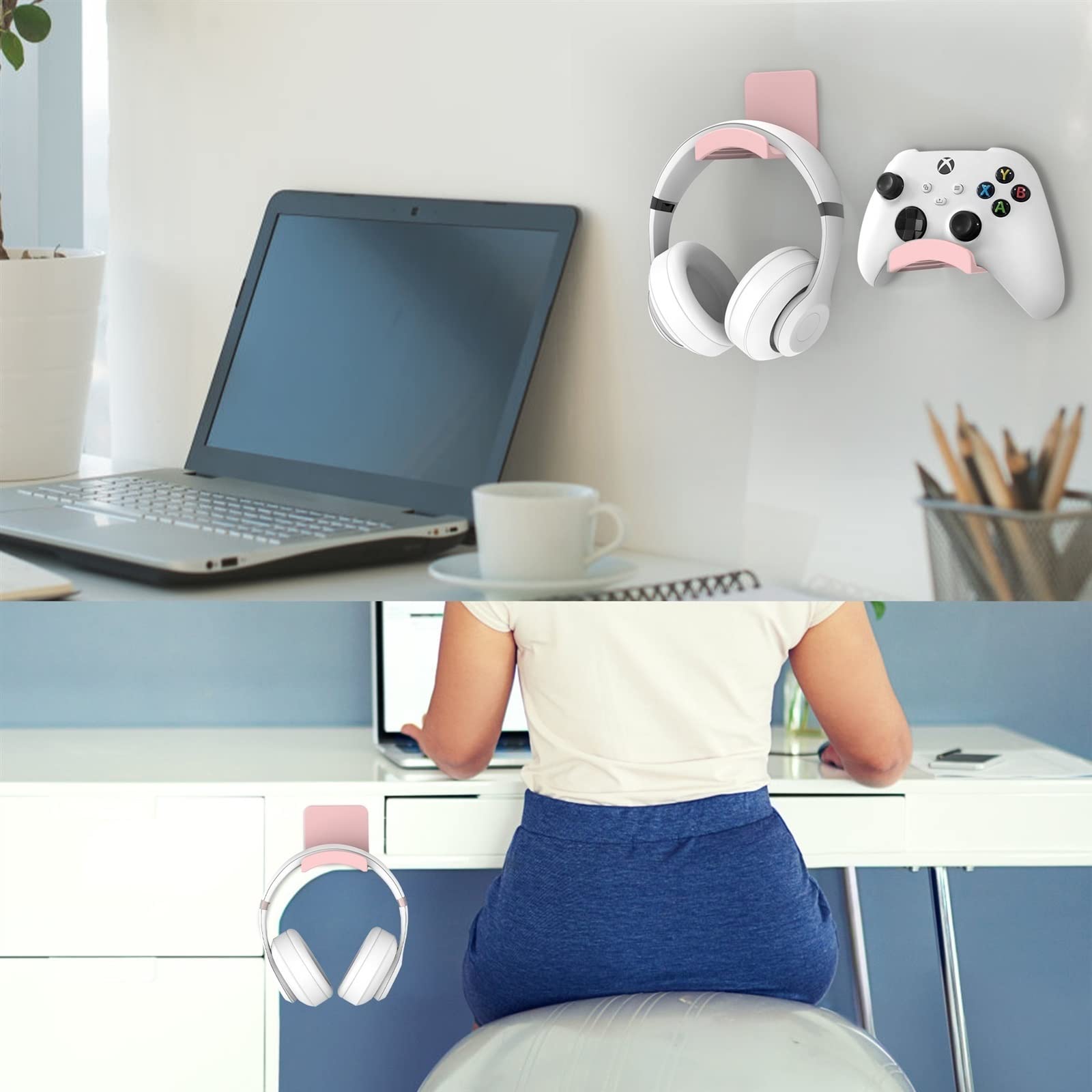Supporto per Cuffie, Gancio per Cuffie, Supporto da Parete sotto la scrivania, sotto Il Tavolo, Supporto Adesivo da scrivania per Gaming per la Maggior Parte