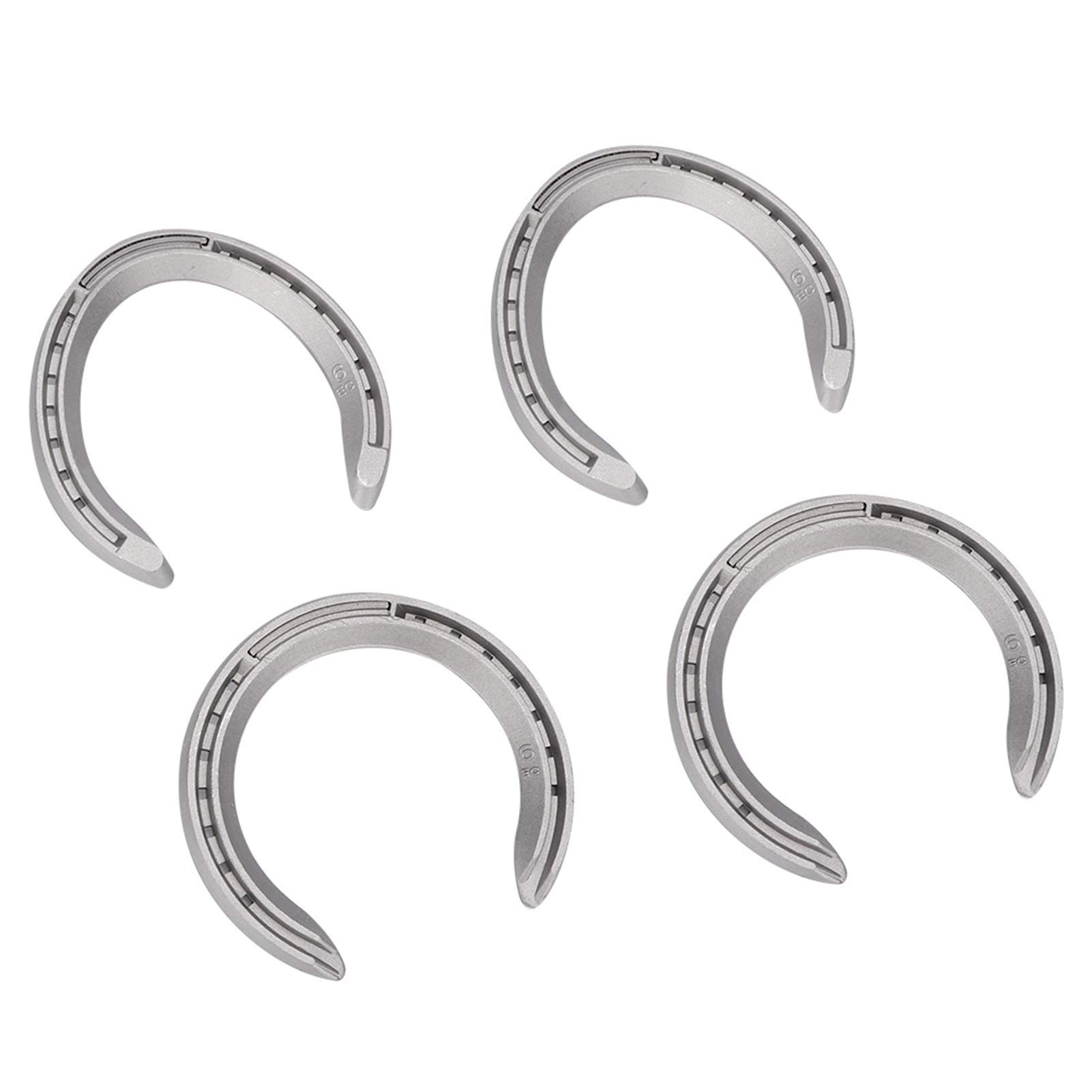JTLB Lot de 4 fers à cheval en alliage d'aluminium - Outil d'équitation - Accessoires (taille 6)