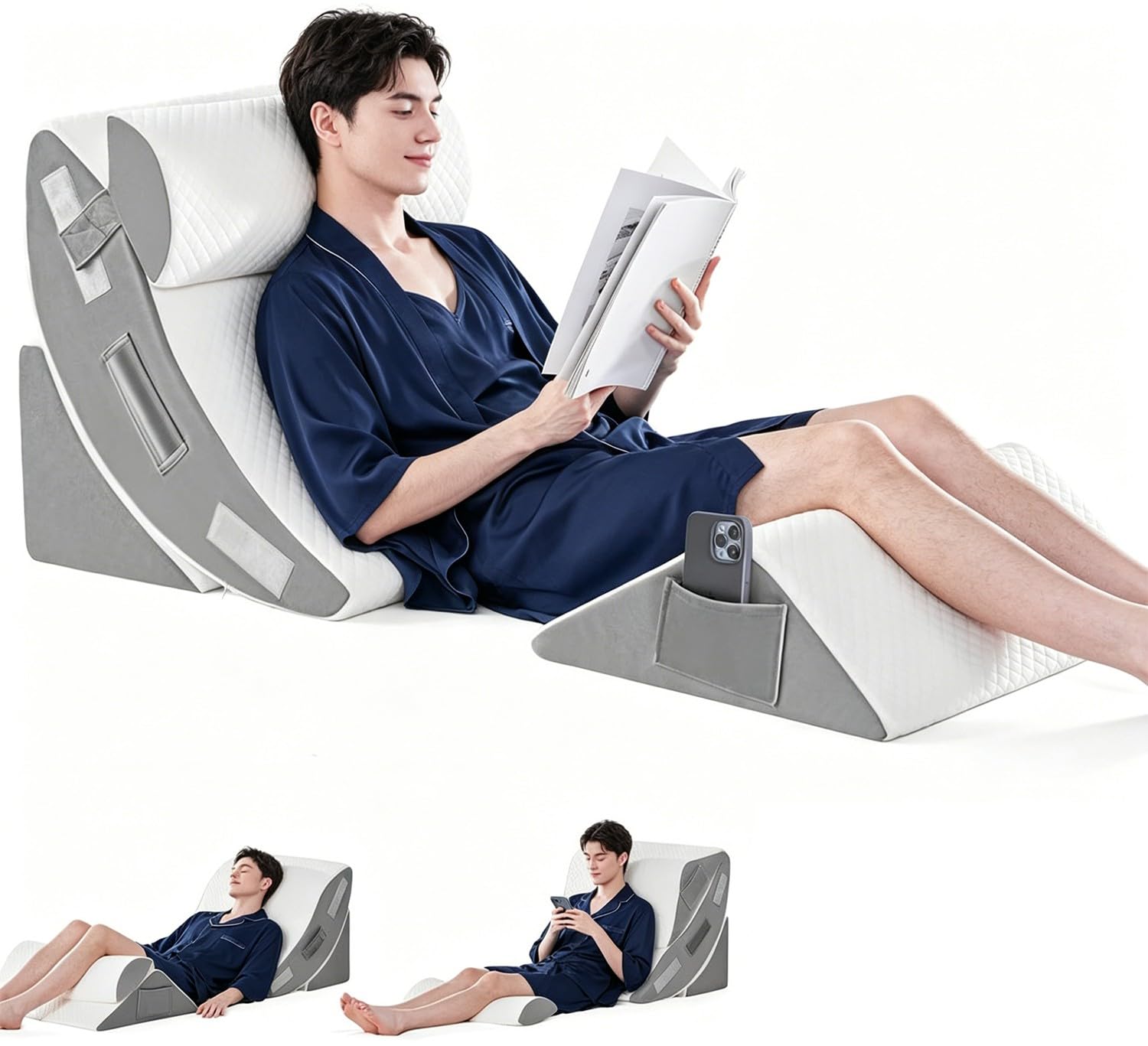 Orthopädische Bett Keil Kissen Set Für Das Schlafen,Dreieck Justierbare Stützkissen Mit Säure Reflux Schlafkissen,Post Chirurgie Schaum Kissen Für Körper, Rücken Und Beine Schmerzlinderung