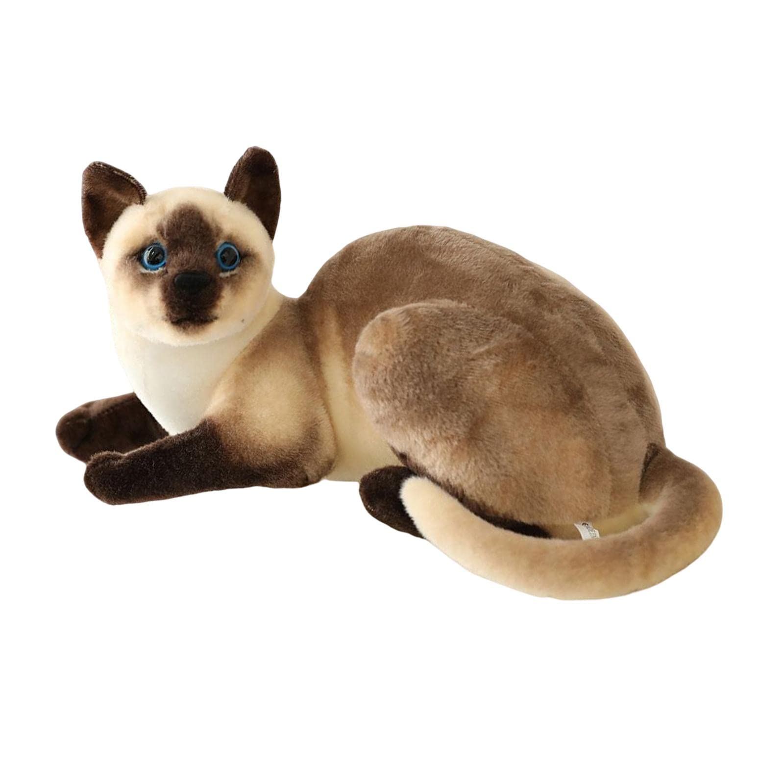 Decorazione Realistica di Animale di Peluche, Regalo di Compleanno, Statuetta, Bambola Morbida, Giocattolo di Peluche per Adulti, Bambini, Ra, Gatto Siamese da 40 cm